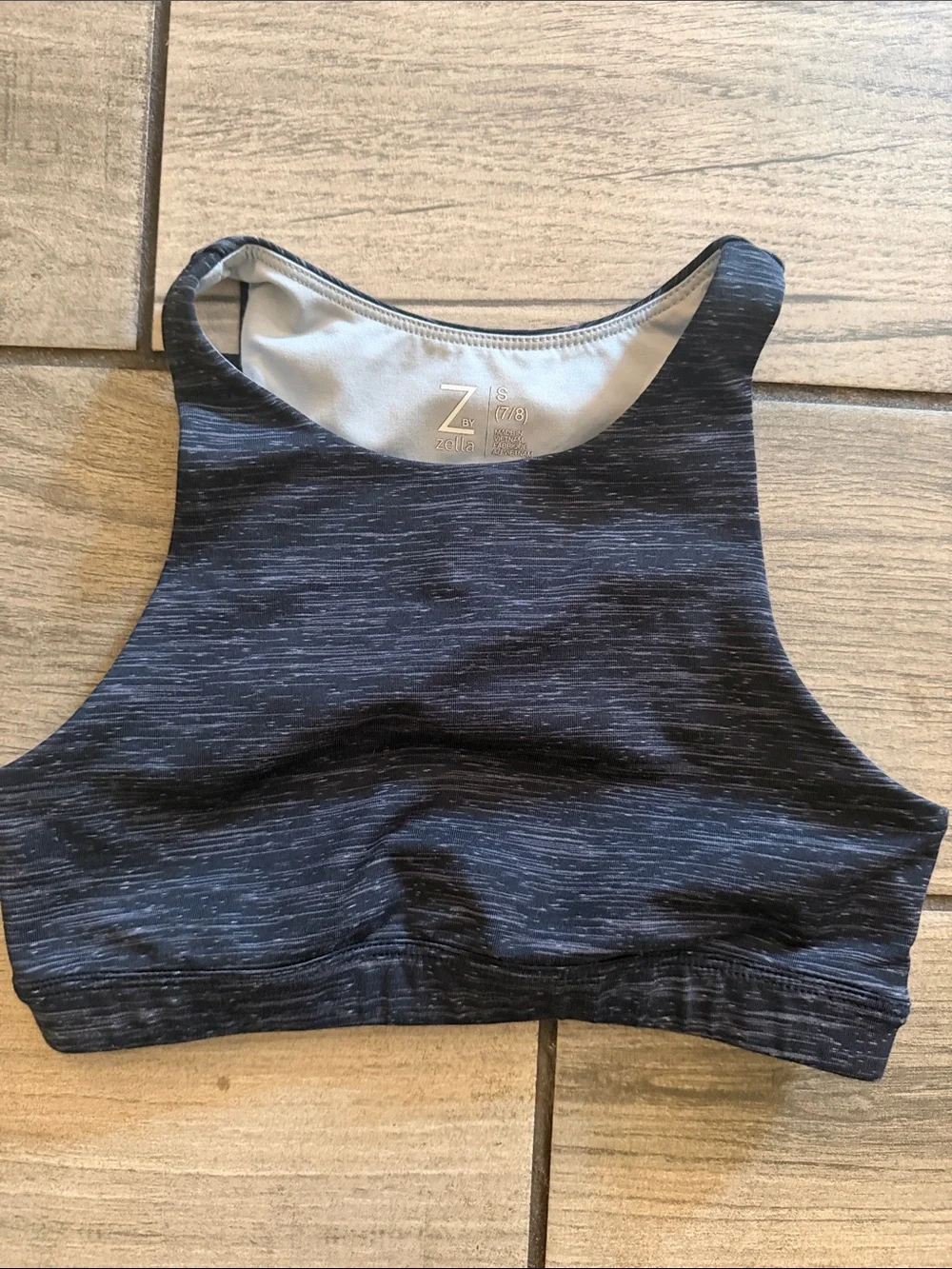 Zella Black Heather High-Neck Sports Bra